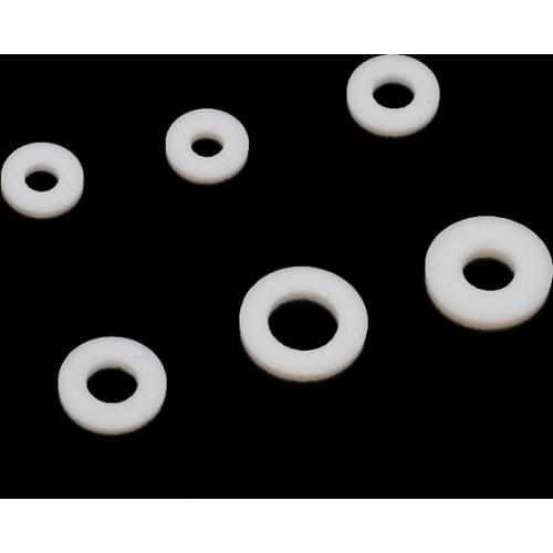 30PCS PTFE Gaskets Wear-Resistant Washer Inner Dia 3/3.17/4/4.76/5/6.35mm Spacer Seal Ring for DIY RC Boat Model Shafting Parts