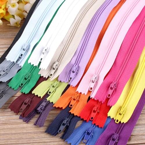 5pcs/lot Pants Zipper Head 20cm Closed Tail Nylon Slider DIY Decoration Suit Pants Zipper Resin Accessories