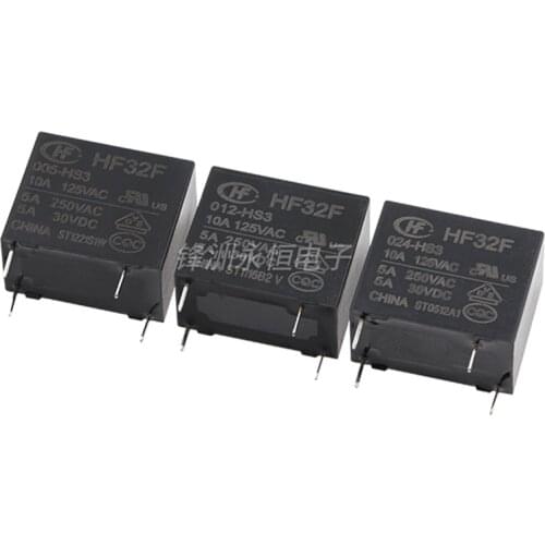 50PCS/lot Power relays HF32F JZC-32F-005-HS3 JZC-32F-009-HS3 JZC-32F-012-HS3 JZC-32F-024-HS3 5A 250VAC 4PIN
