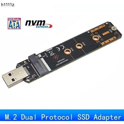 M.2 to USB 3.0 Dual Protocol SSD Board M.2 NVME PCIe NGFF SATA M2 SSD Adapter for 2230 2242 2260 2280 NVME/SATA M.2 SSD RTL9210B