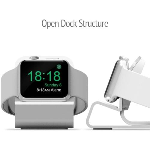 Aluminum Charging Dock Station Stand Base Hand Free Cable Hole Support Holder Bracket for Apple Watch