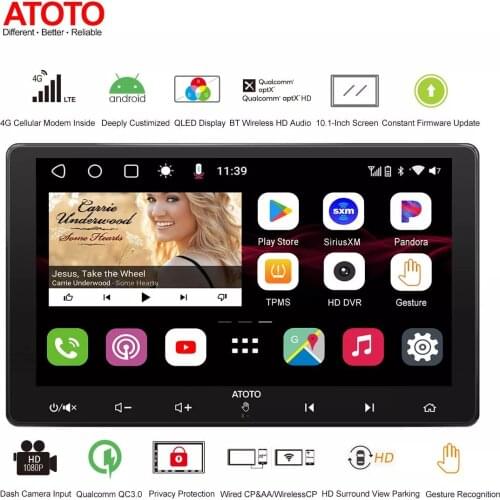 ATOTO S8 Ultra Plus 10.1inch 2 Din Android 10.0 Car Stereo Radio Multimedia Video Player with Ultra Clear QLED Display 1280*720