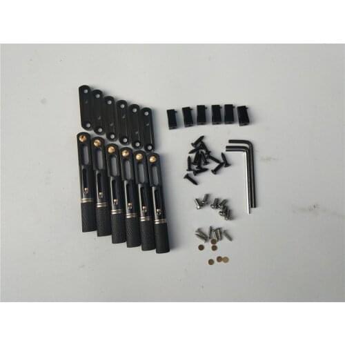 Fan Fretted Headless Electric Guitar Bridge,Black 6 Pieces For One Set BJH-84