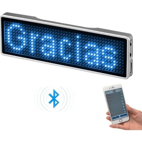 Bluetooth LED Badge Rechargeable Led Name Tag Digital LED trademark Scrolling Message Board Mini LED Display for party meeting