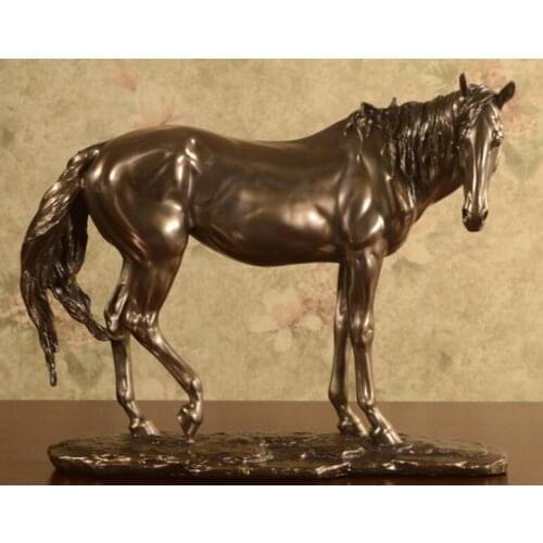 Arts Crafts horse Lucky copper plating process animal Christmas Gifts Antique Base Western Art Retro Sculpture Bind