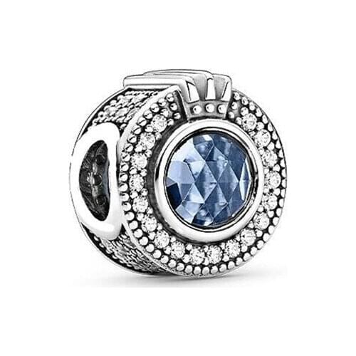 GChic Sparkling Blue Crown O Charm Beads fit Original Pandora Bracelet Fashion Women Bracelet DIY Jewelry Gifts