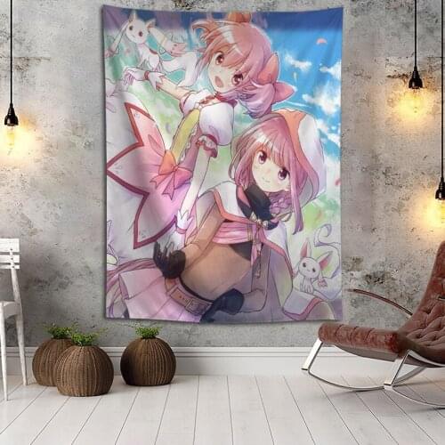 Hot Sale Custom High Quality Mahou Shoujo Madoka Wall Hanging HD Landscape 3D Printing Digital Printing Home Decoration Tapestry