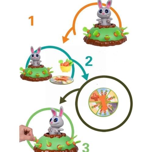 Bunny Electric Puzzle Board Game Parent-child Interactive Jumping Game Pulling Puzzle Toy Carrot Game Party Rabbit N7N4