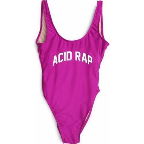 ACID RAP letter print one piece suits sexy women playsuit bodysuits bathing suit Jumpsuits Rompers beachwear swimwear