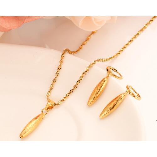 Amazing african beads jewelry set chain women Nigerian wedding gold multi layer necklace/ earring Indian jewelry sets