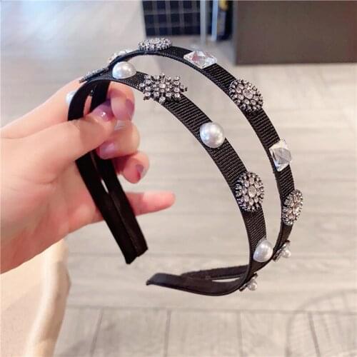 Fashion Korean style Rhinestone hairband Women Girls Fashion Sexy Simple pearls buckle Hair Hoop headwear Hair Accessories