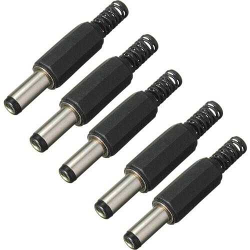 Brand New 5PCS 5.5mm X 2.5mm Male Jack DC Power Plug Socket Jack Adapter Adaptor Connector