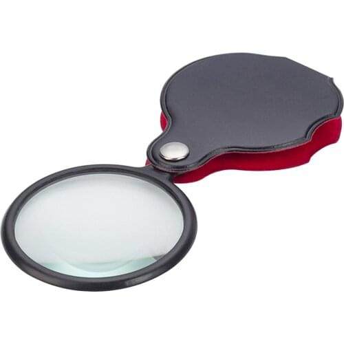 Portable Handheld Magnifier 8X Leather Magnifier Loupe Pocket Magnifying Glass Reading Monocle Jewelry Loupe Gift Glasses Lupe