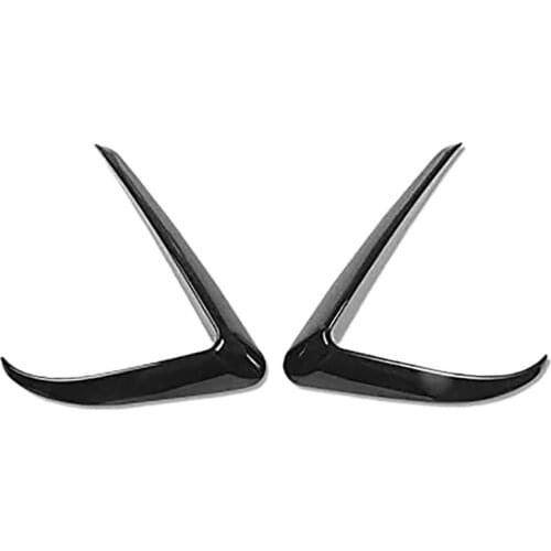 Novel-Bright Black Front Blade Trim for Tesla Model 3 2017-2020 Front Bumper Lip Separator Fog Light Trim