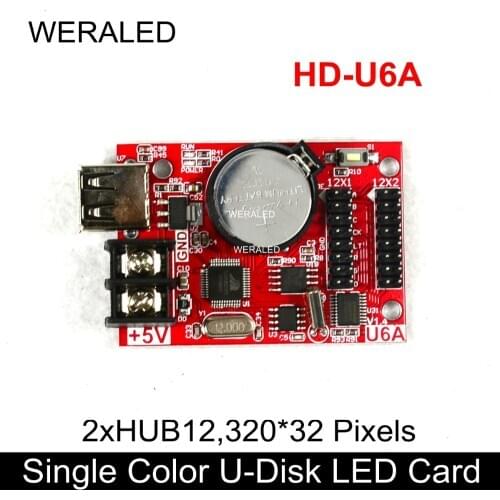 HD-U6A USB-Disk Single Color Advertising Message Board LED Control Card