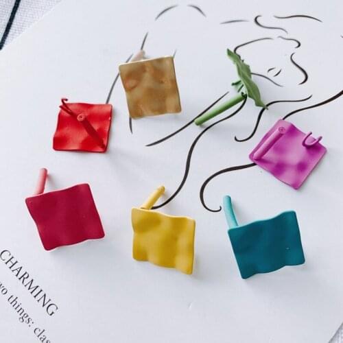 DIY jewelry accessories color multicolor optional square concave-convex earrings earrings jewelry accessories