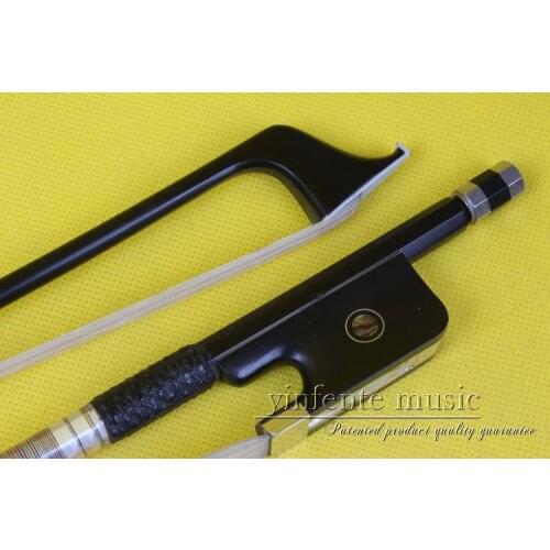 1 pcs Cello Bow Black Carbon fiber Round Stick Ebony fr og Flower Pattern 4/4 New 54