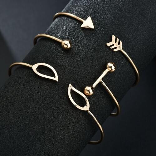 3Pcs/set Bohemian Triangle Arrow Dream Catcher Bracelet Set for Women Fashion Simple Open Bracelets Bangles Girl Jewelry