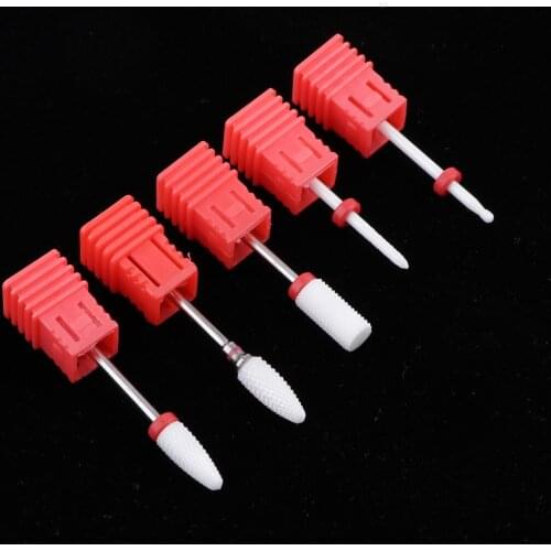 5 Sizes 2.35mm Ceramic Nail Drill Bit Electric Nail Files Manicure Bits Set