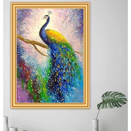 5D DIY Diamond Painting Full Square Peacock Cross Stitch Embroidery Diamond Mosaic Animal Picture Of Rhinestones Decor Gift