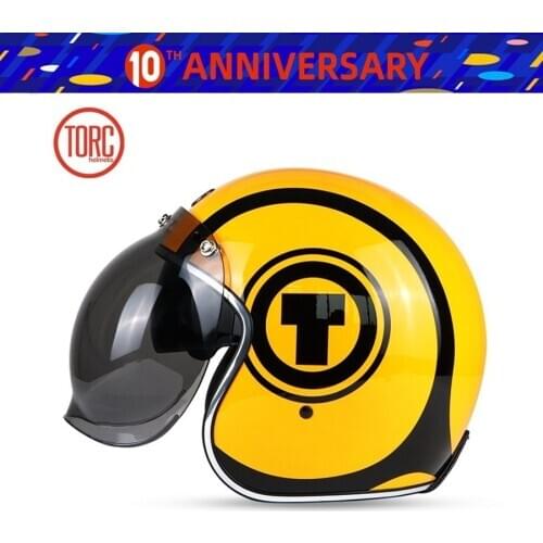 Free shipping 1pcs TORC 3/4 Open Face Sunglass Shell Vintage Scooter Capacete Retro Helmet Motorcycle Helmet With Bubble Visor
