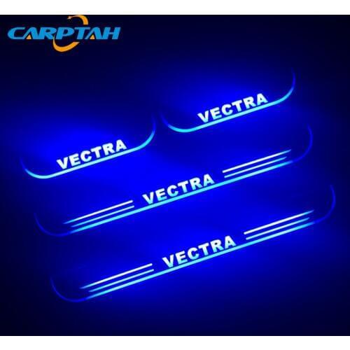 CARPTAH 4 PCS Trim Pedal Car Exterior Parts LED Door Sill Scuff Plate Pathway Dynamic Streamer light For Opel Vectra C