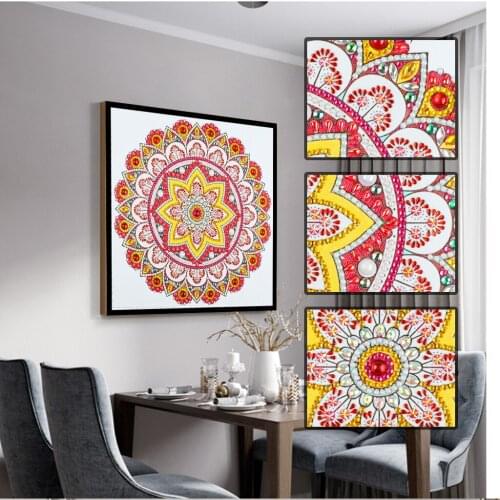 Mandala Flower Special Shape Diamond Painting Modern Pattern DIY 5D Part Drill Cross Stitch Kit Crystal Art Diamond Painting