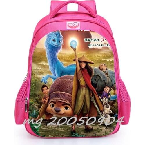 Hot 16 inch Animal Printing Raya and The Last Dragon Backpack For Kids Bags For Girls Boys Children School Backpack