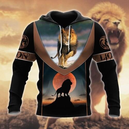 Animal Love Lion 3D All Over Printed Autumn Men Hoodie Unisex Casual zipper Pullover Streetwear sudadera hombre DW0454