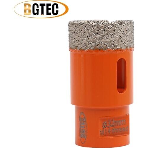 BGTEC Dia32mm Vacuum brazed diamond drilling core bits porcelain tile, granite, marble hole saw M14 Thread Drill bits Crown