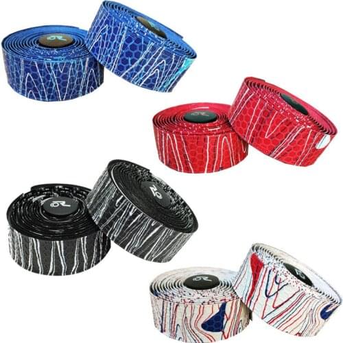 Bicycle Handlebar Tape Road Bike Handlebar Wet PU Honeycomb Pattern + Snake Pattern Handlebar with Bicycle Curved Handlebar Wrap