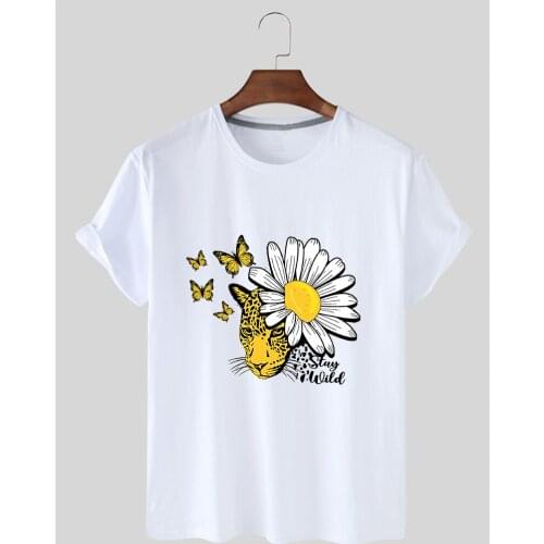 Summer Short Sleeve Round Collar Woman T Shirt Loose Short Sleeve Round Collar Woman T Shirt Casual Cartoon Lovely Print Pattern