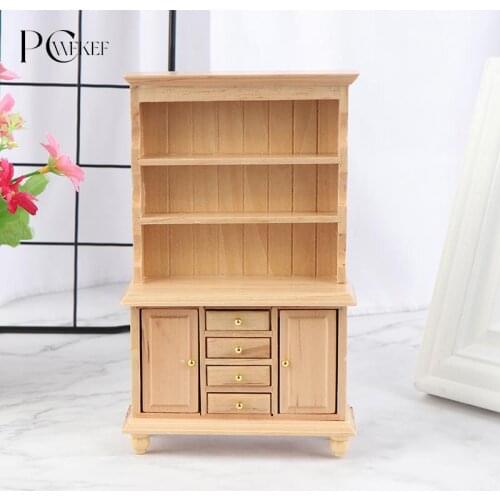 1/12 Scale Dollhouse Miniature Classical Wardrobe Mini Cabinet Bedroom Furniture Kits Home & Living