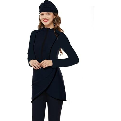 Muslim Swimsuits Women Modest Hijab Long Sleeves Swimming Suit Sports Swimsuit 4pcs Patchwork Islamic Burkinis Bathing Suits