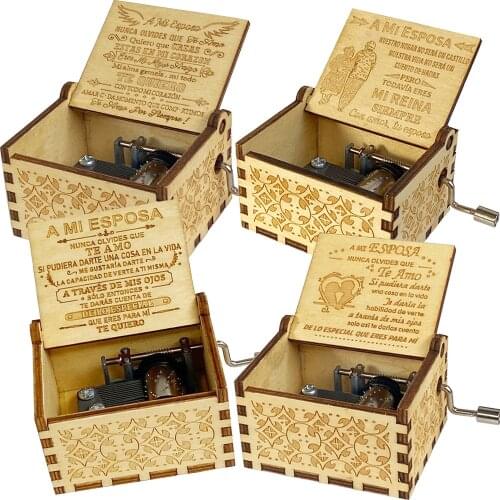 Wood Carving and Color Printing Music Box for Deautiful Wife, Daughter/Son Holiday Gift Christmas gift You Are My Sunshine Music