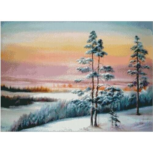 Evening sunset scenery patterns Counted Cross Stitch 11CT 14CT 18CT DIY Chinese Cross Stitch Kits Embroidery Needlework Sets