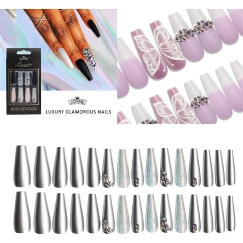 30Pcs XXL Long Ballerina False Nail Art Tips Luxurious Finished Press On Nails 2021 New Designs Nail Art Plastic Coffin Nail tip