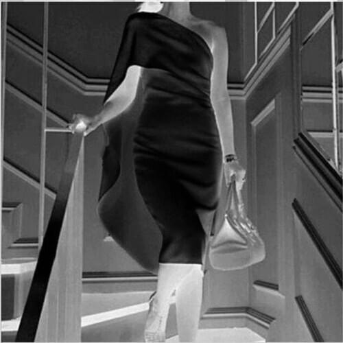 2021 new black Elegant Short keen length Cocktail Dresses one shoulder Girls Mini Formal Party Gowns Cheap