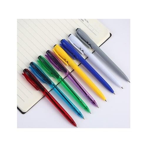 Office stationery ballpoint pen press boxed blue 0.7mm bullet point press ballpoint pen
