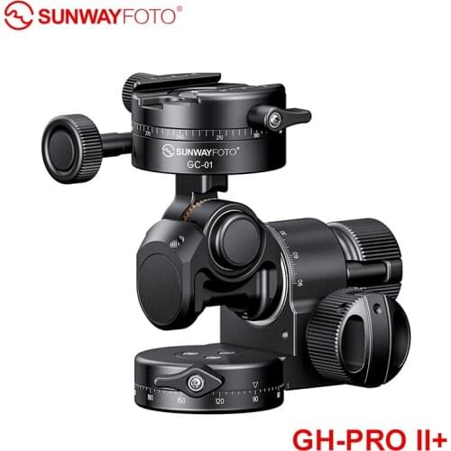 SUNWAYFOTO GH-PRO II + plus newest tripod gear head panoramic head for DSLR camera panorama head arca swiss quick release plate