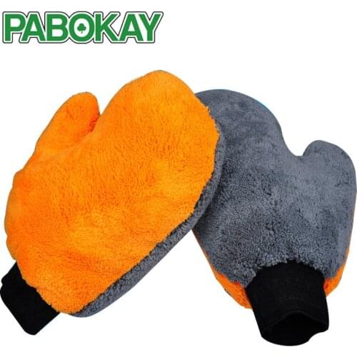 AP01 Car Cleaning Wash Tools Microfiber Washing Gloves Auto Care Water Absorption Car-styling Plush Car Absorbancy Gloves