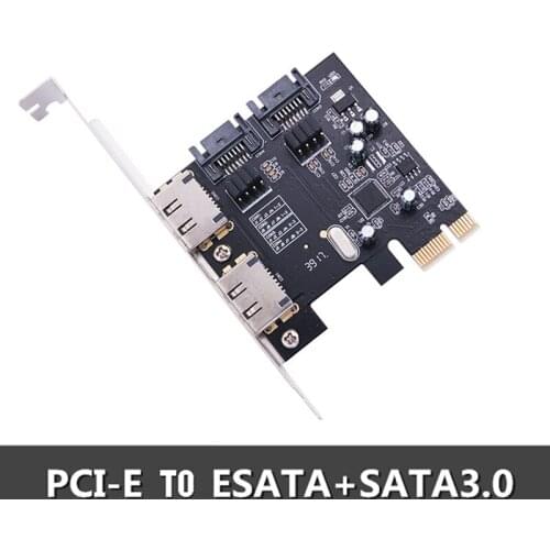 SATA Riser Card PCI-E to ESATA+SATA 3.0 6G Hard Drive Expansion Card PCIe to SATA/ESATA3.0 Adapter Card