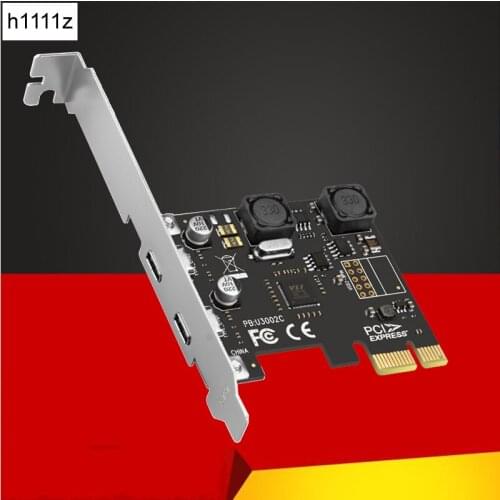 PCIE USB Add On Card PCI Express X1 to USB 3.0 5Gbps 2-Port Type C Expansion Card Hub Adapter Controller VIA Chip For Desktop PC
