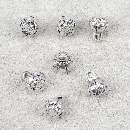 20pcs Lotus And Lotus Seed Charms For Earring Bracelet Necklace Making Jewelry DIY Handmade Accessory,With Free O-ring