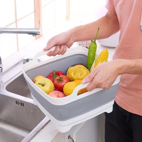 Home Kitchen Storage Basket wash Vegetable Fruit basket Foldable Creative Portable Bath Cleaning Tools Outdoor Accessories