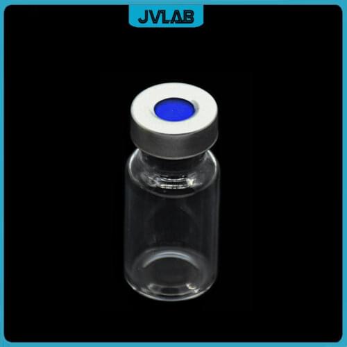 Crimp Vial - Cap Set 10 Set Transparent Chromatography Vial 10ml Silicone/PTFE With Headspace Aluminum Cap & Septa 10/PK