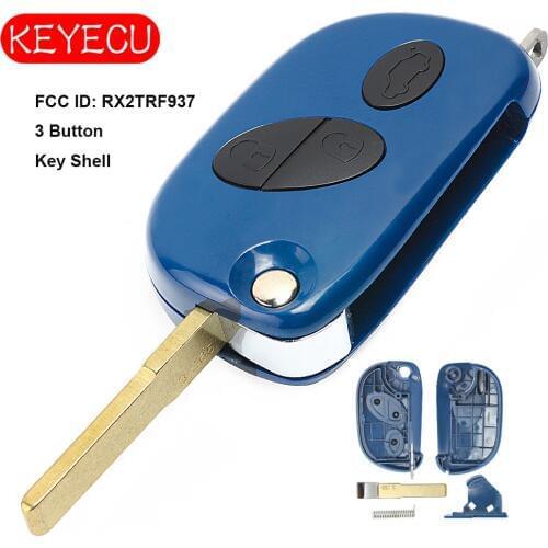 Keyecu Flip Remote Car Key Shell Case Fob 3 Button for Maserati Quattroporte,GranTurismo 2005-2011 FCC ID: RX2TRF937