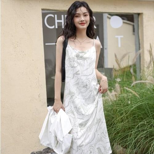 Sexy Womens Dresses Sleeveless Sling Long Dress Summer V-neck Loose Maxi Dress Plus Size