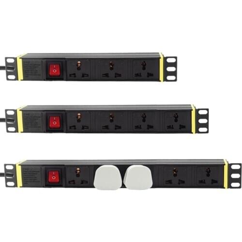Network Cabinet PDU Power Strip with Double Break Switch 3/4/5/6/7/8Ways Universal Socket Hole Distance Power Socket