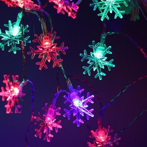 1.5/3/6/10M LED String Fairy Lights Garland Holiday Snowflakes String Lights Battery Powered Ornaments Christmas Tree Home Decor